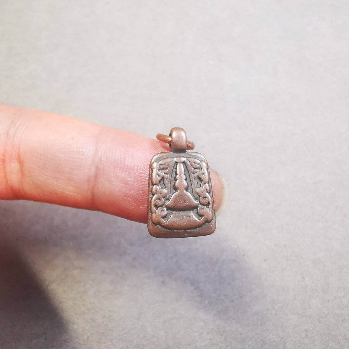 Mala Counter Pendant,Stupa, Pagoda - Tibetan Buddhist mala beads, size reference