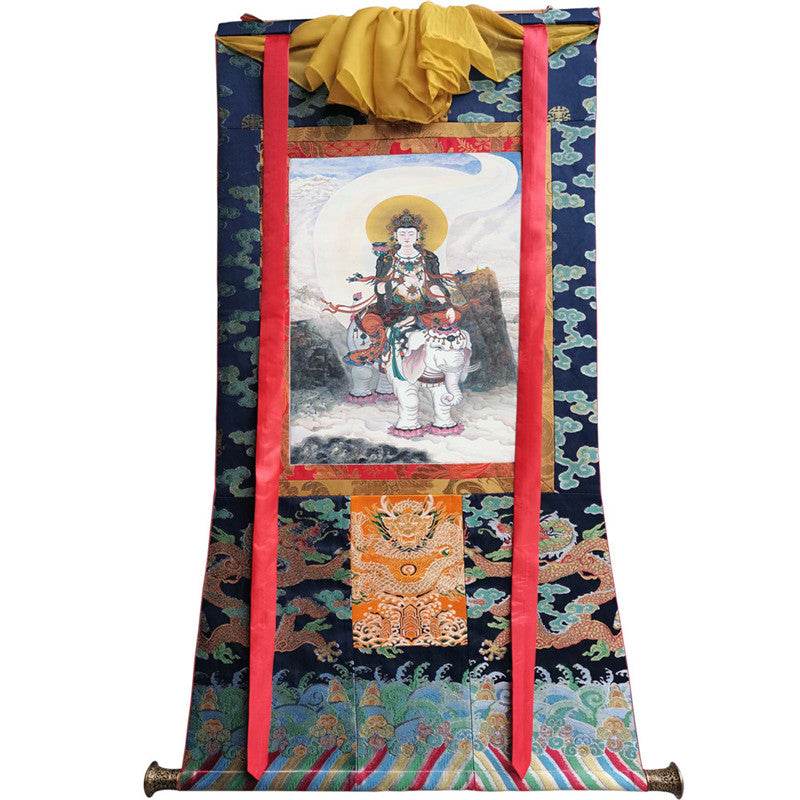 Samantabhadra Image - Tibetan thangka painting, size reference