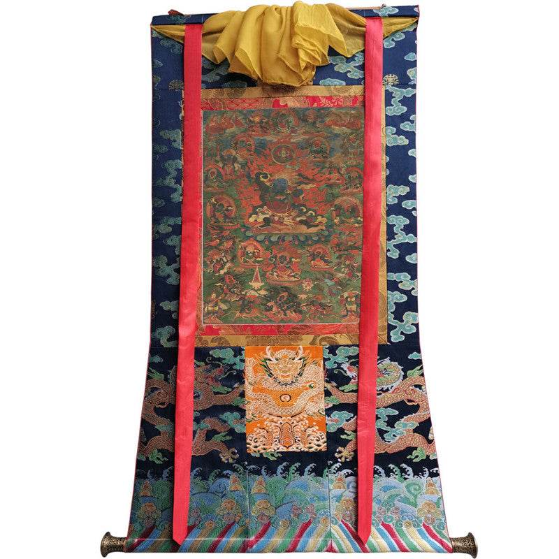 Legden Mahakala Image - Tibetan thangka painting, size reference