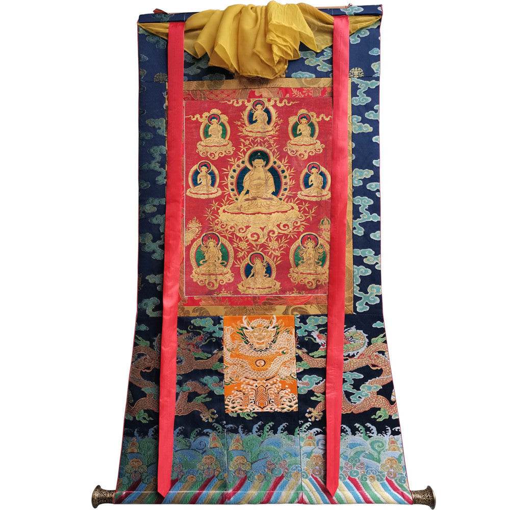 Shakyamuni Image - Tibetan thangka painting, size reference
