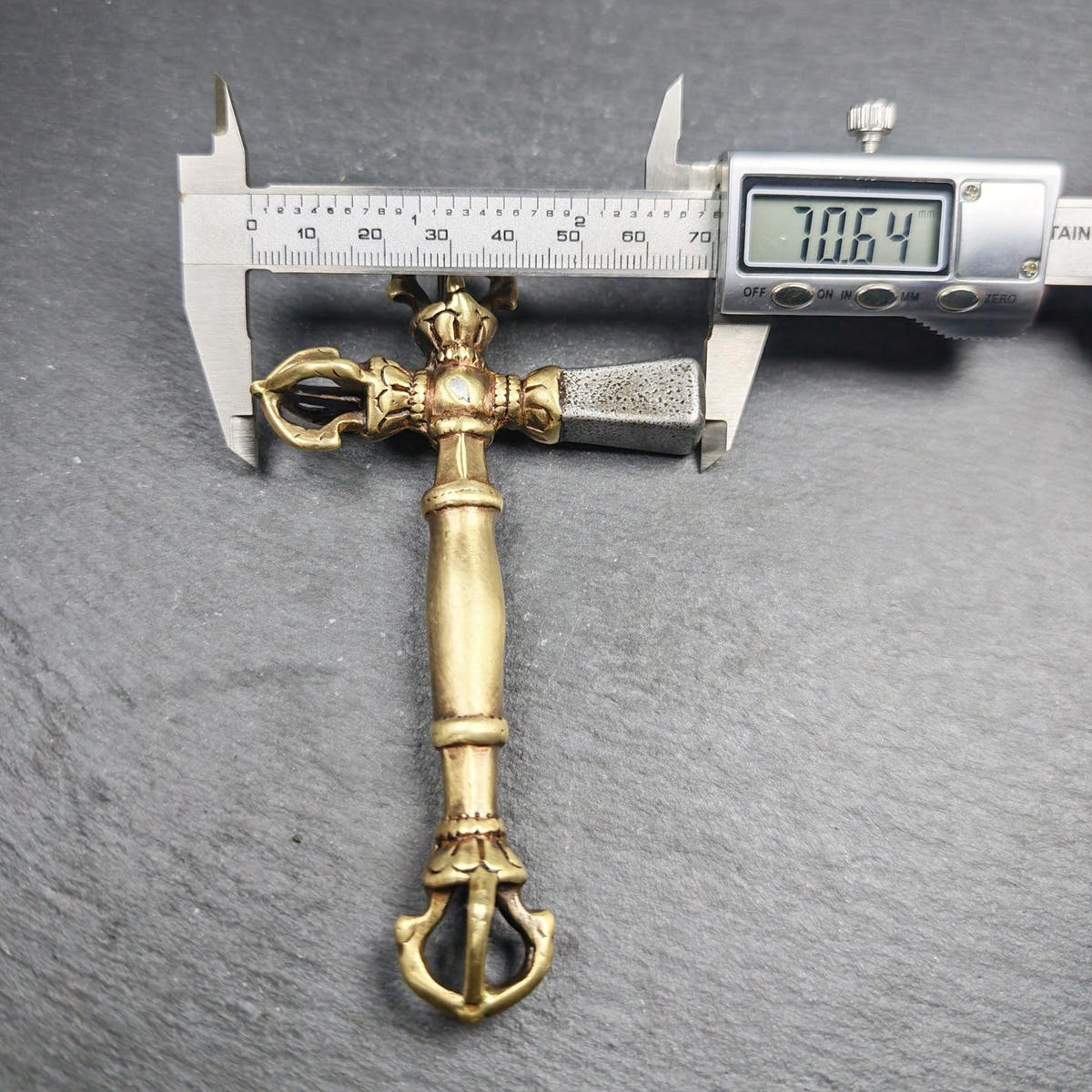 Vajra Hammer 5.1" - Tibetan Buddhist vajra, size reference
