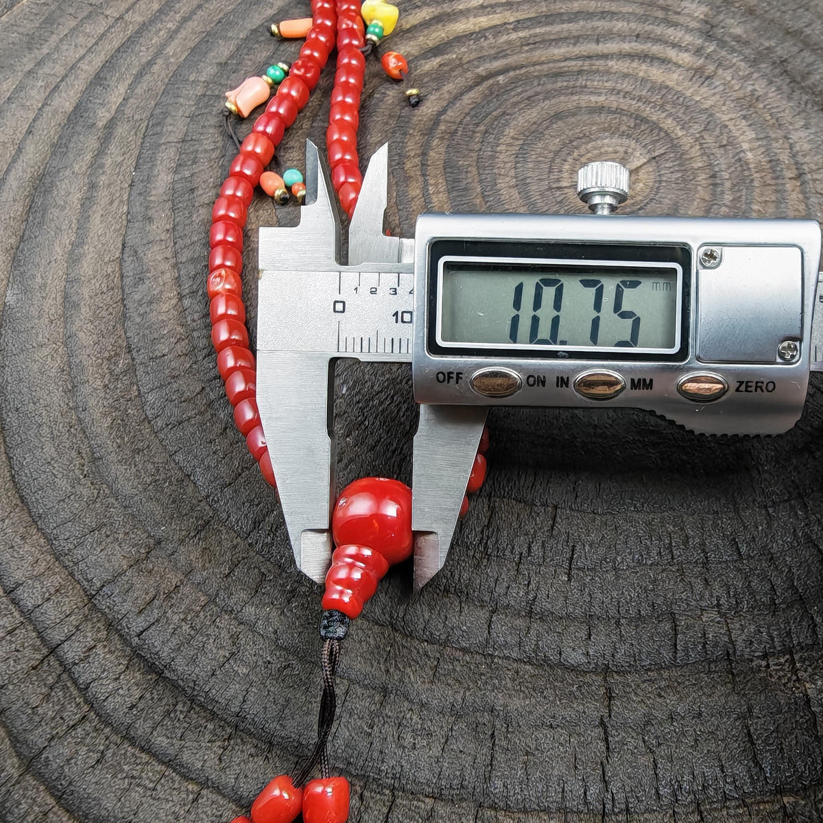 6mm Red Bamboo Coral Mala Necklace, 108 Tibetan Prayer Beads