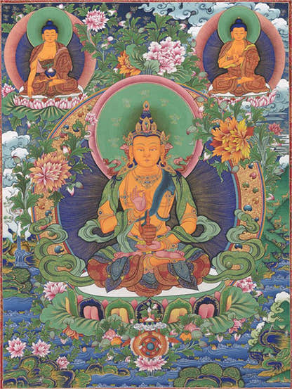 Avalokitesvara Image - Tibetan thangka painting, front view
