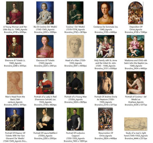 29 Painting Images by Agnolo Bronzino Italian, 1503-1572 - Tibetan Buddhist thangka, front view