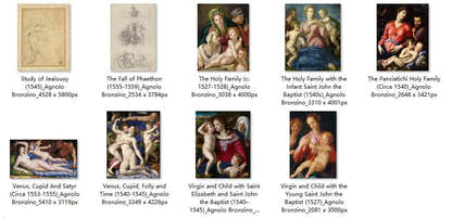 29 Painting Images by Agnolo Bronzino Italian, 1503-1572 - Tibetan Buddhist thangka, detailed view