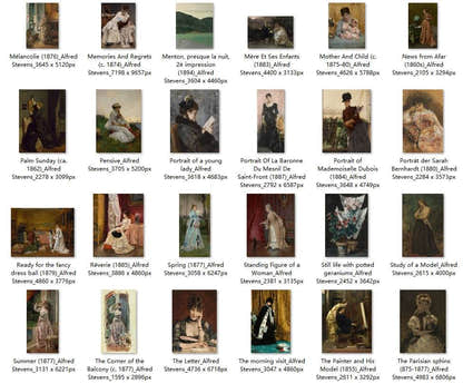 82 Painting Images by Alfred Stevens Belgian, 1817 - 1875 - Tibetan Buddhist thangka, close-up detail