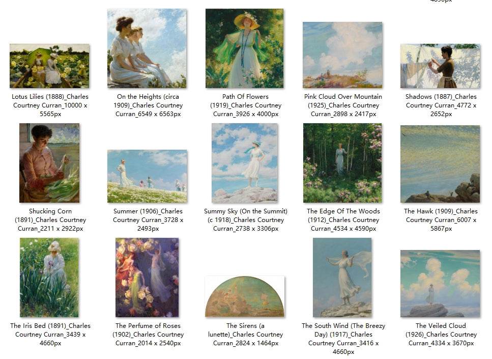 30 Painting Images by Charles Courtney Curran American, 1861-1942 - Tibetan Buddhist thangka, detailed view