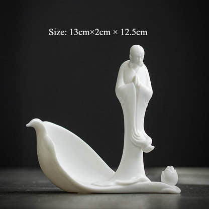 White Porcelain Buddha Statue - Tibetan Buddhist statue, view 9