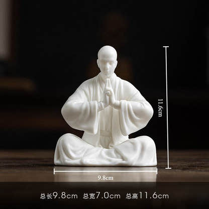 White Porcelain Meditation Buddha Statues - Tibetan Buddhist statue, view 4