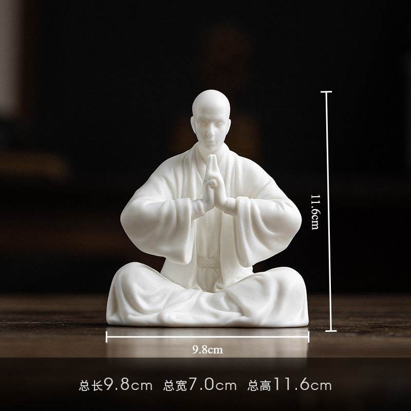White Porcelain Meditation Buddha Statues - Tibetan Buddhist statue, view 4