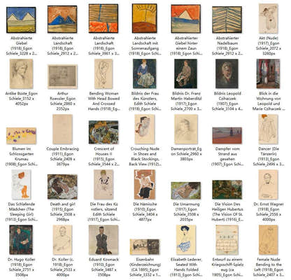 199 Painting Images by Egon Schiele Austrian, 1890-1918 - Tibetan Buddhist thangka, front view