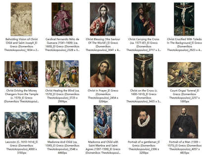 45 Painting Images by El Greco Domenikos Theotokopoulos Greek, 1540-1614 - Tibetan Buddhist thangka, front view