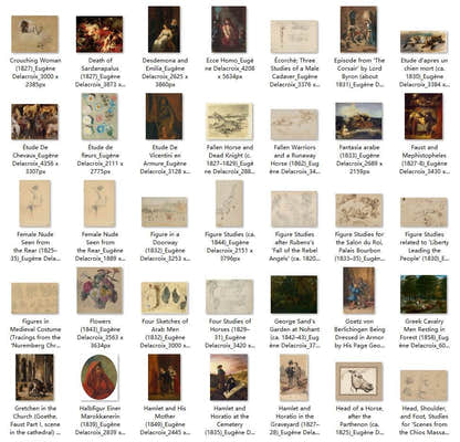 227 Painting Images by Eugène Delacroix French, 1798-1863 - Tibetan Buddhist thangka, detailed view