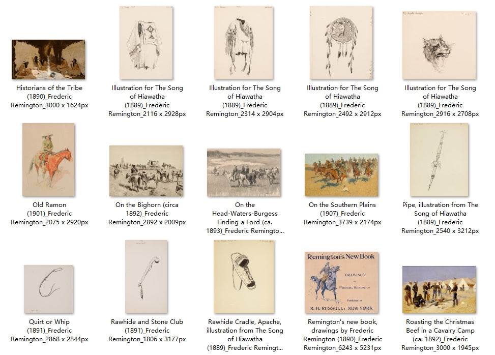 50 Painting Images by Frederic Remington American, 1861 - 1909 - Tibetan Buddhist thangka, detailed view