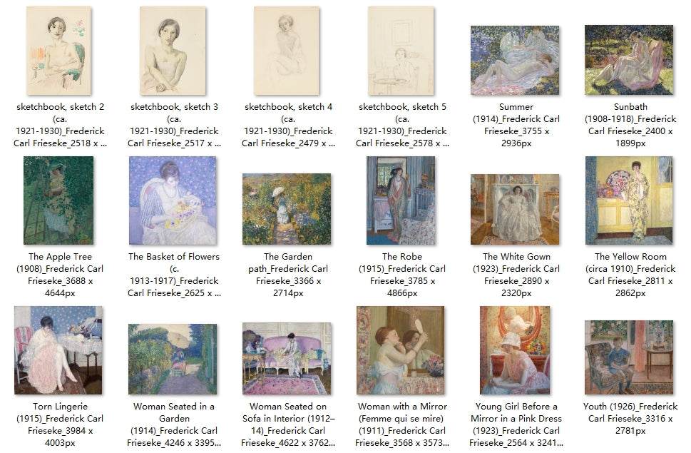 42 Painting Images by Frederick Carl Frieseke American, 1874-1939 - Tibetan Buddhist thangka, detailed view
