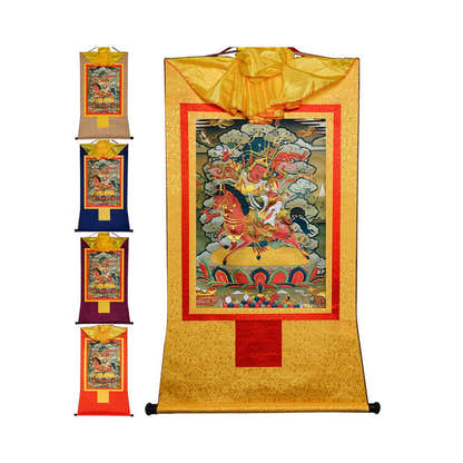 King Gesar གེ་སར - Tibetan thangka painting, front view