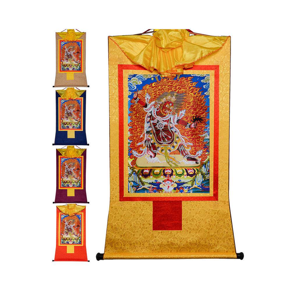 Guru Dragpo-Fierce Emanation of Guru Rinpoche - Tibetan thangka painting, front view