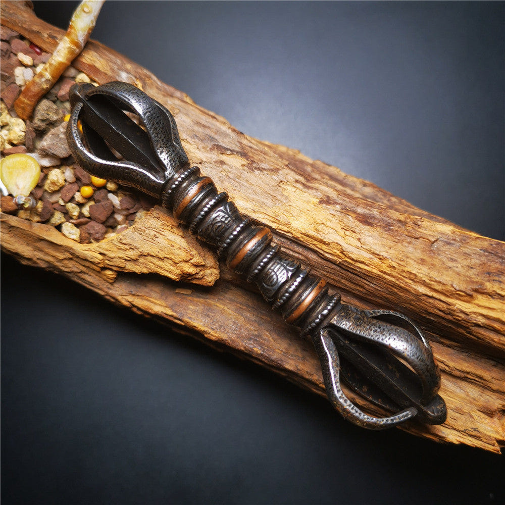 Five-pronged Vajra 4.3" - 5.9" - Tibetan Buddhist vajra, view 4