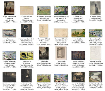 85 Painting Images by Georges Seurat French, 1859-1891 - Tibetan Buddhist thangka, front view