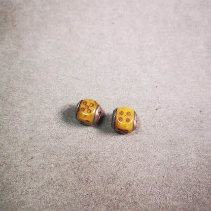Mala Spacer Bead,Yak Bone Dice Marker Beads 0.43" - Tibetan Buddhist mala beads, size reference