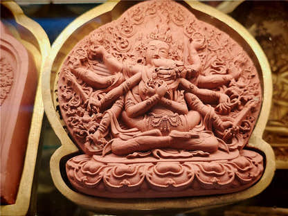 Guhyasamaja vajra Tsa Tsa Mold-11cm - Tibetan tsa tsa mold, front view