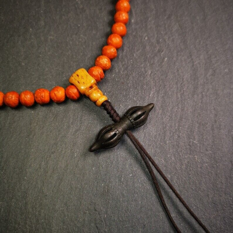 Vintage Vajra Dorje Amulet,1.5" - Tibetan Buddhist amulet, detailed view