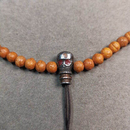 Mala Guru Bead, T-drilled 3-Hole Connector Bead - Tibetan Buddhist mala beads, size reference