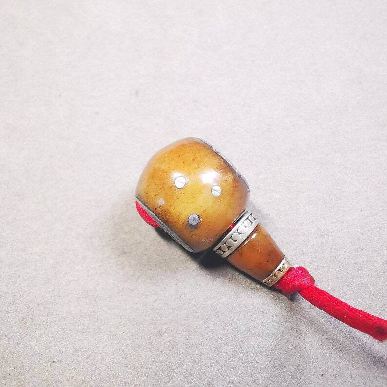 Guru Bead, T-drilled 3-Hole Bead - Tibetan Buddhist art, view 9