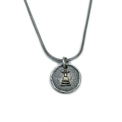 Tibetan Buddhism Lucky Charm, Silver Amulet of Mahakala,Ganesha Elephant,Stupa - Tibetan Buddhist amulet, view 6