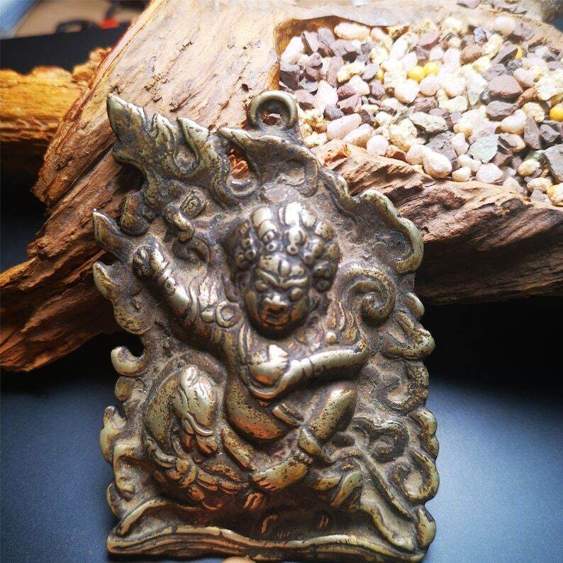 Tibetan Buddhist Statue,Palden Lhamo, Magzor Gyalmo,Shri Devi - Tibetan Buddhist statue, close-up detail