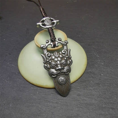 Amulet,Kirtimukha Pendant,Bhoma,Banaspati,1.97" - Tibetan Buddhist amulet, view 6