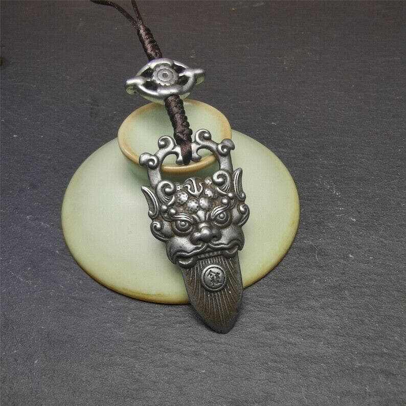 Amulet,Kirtimukha Pendant,Bhoma,Banaspati,1.97" - Tibetan Buddhist amulet, view 6