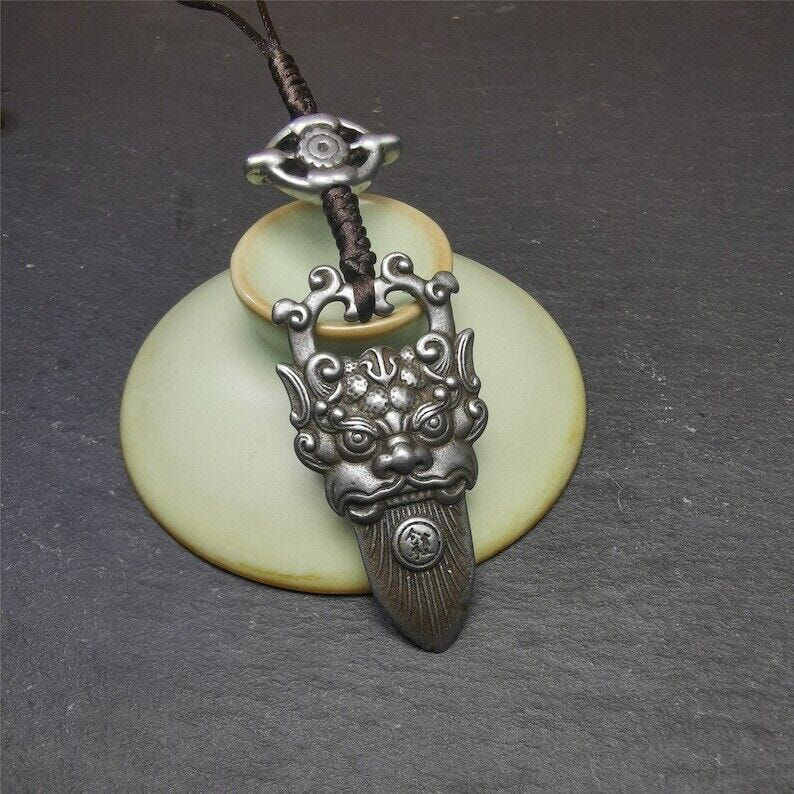 Amulet,Kirtimukha Pendant,Bhoma,Banaspati,1.97" - Tibetan Buddhist amulet, view 6