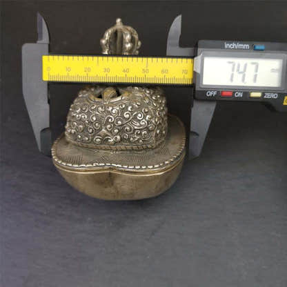 Buddhist Offering Bowl,Kapala Skull Cup Set,Ritual Implement,7" Height - Tibetan Buddhist art, view 8