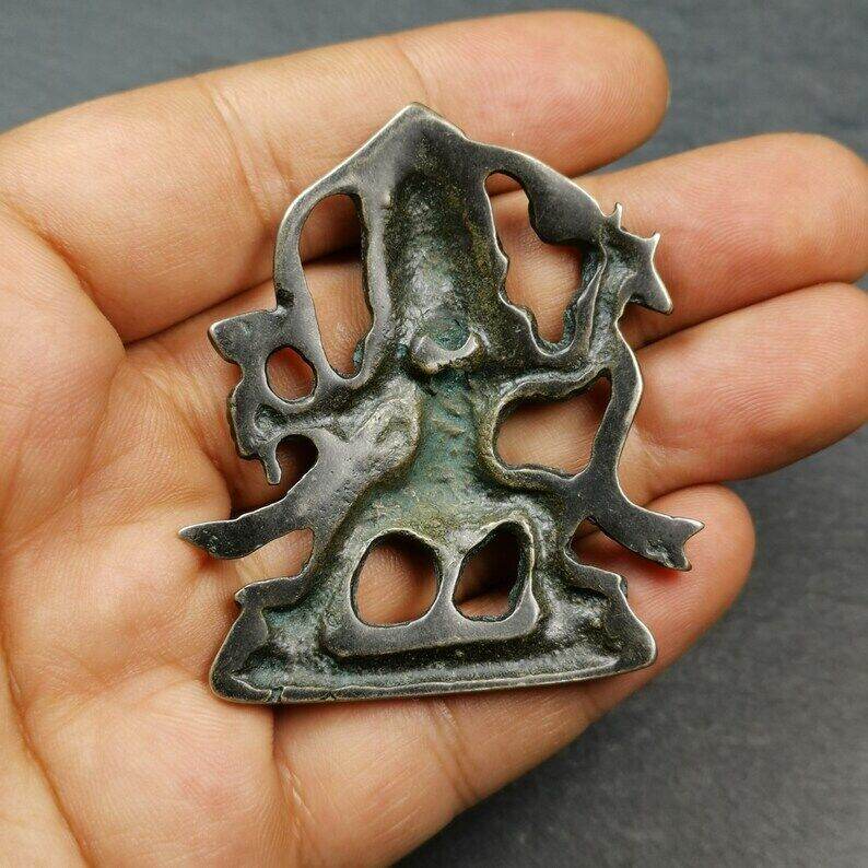 Tibetan Buddhist Statue,Mahakala Holding a Drum - Tibetan Buddhist statue, view 8