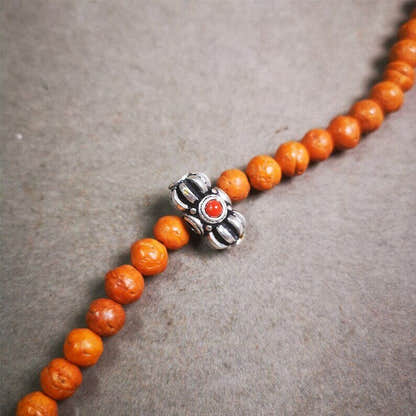 Amulet,Vajra Pendant for Mala,Bag Hanging,0.75" - Tibetan Buddhist mala beads, front view