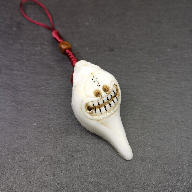 White Conch Shankha 2.36" - Tibetan Buddhist art, view 4