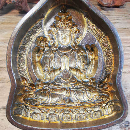 Tsa-Tsa Mold Chenrezig,Four Armed Padmapani - Tibetan tsa tsa mold, size reference