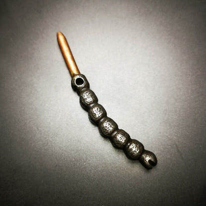 Handmad Charm Pendant,Tibetan Cordyceps Sinensis,Made of Cold Iron and Brass - Tibetan Buddhist art, view 4