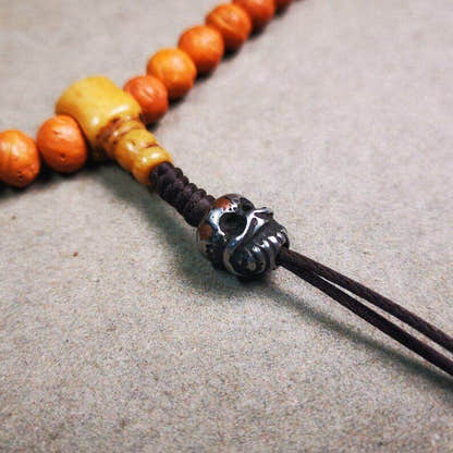 Amulet,Skull Citipati Spacer Pendant Bead for Mala,Necklace,Prayer Bead - Tibetan Buddhist mala beads, view 5