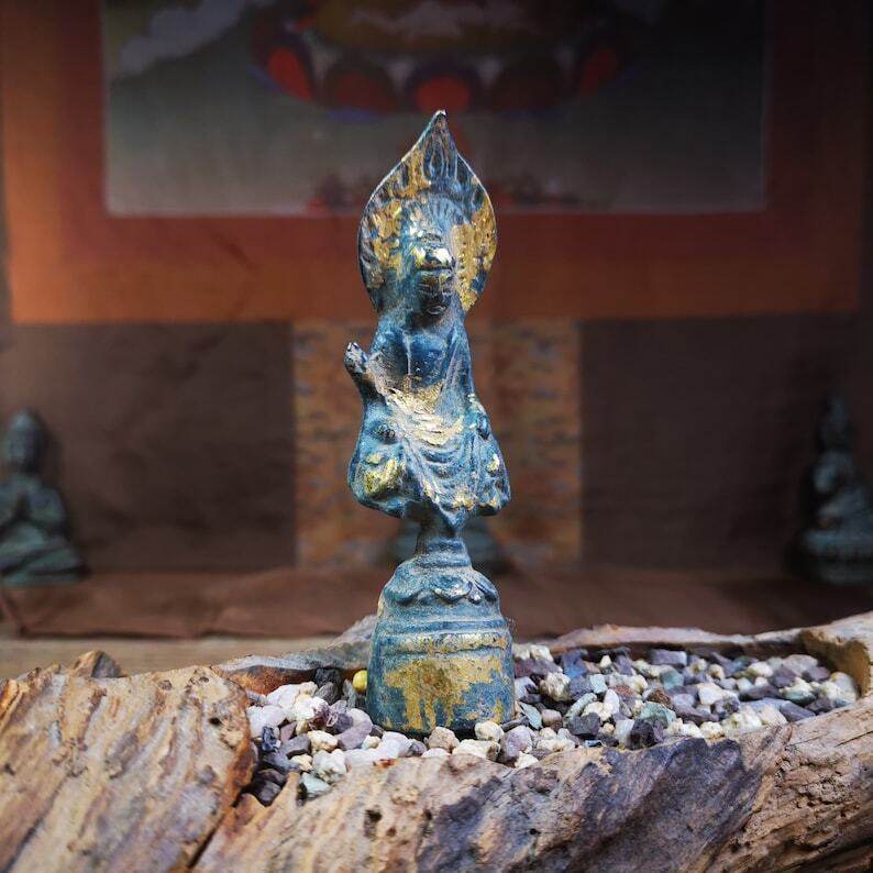 Tibetan Statue,Gilt Avalokitesvara,Padmapani - Tibetan Buddhist statue, view 5