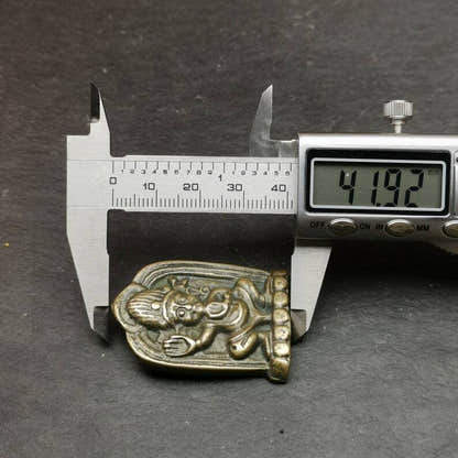 Vajrapani Amulet,Tibetan Buddhism Statue Badge,1.65" - Tibetan Buddhist amulet, size reference