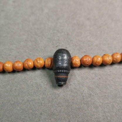 Mala Guru Bead, T-drilled 3-Hole Connector Bead - Tibetan Buddhist mala beads, view 5