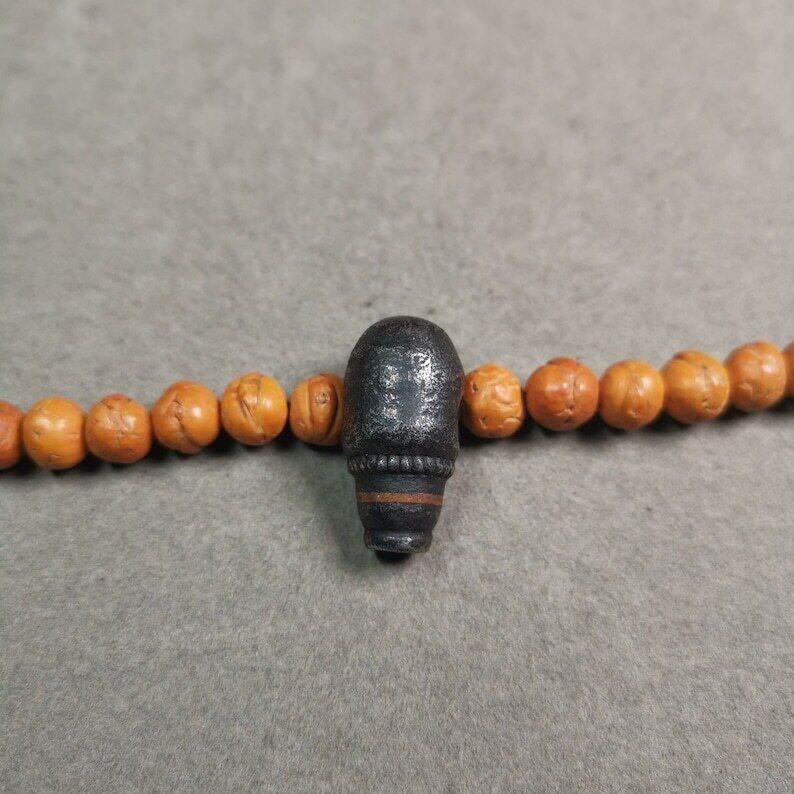 Mala Guru Bead, T-drilled 3-Hole Connector Bead - Tibetan Buddhist mala beads, view 5