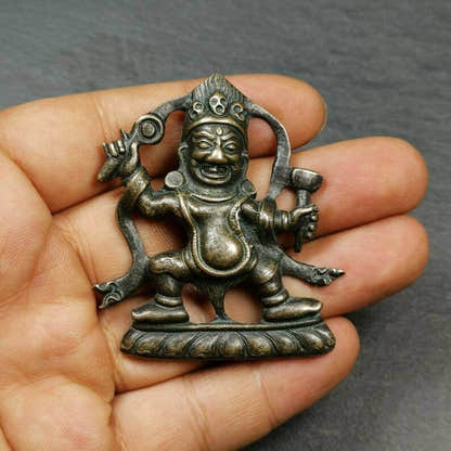 Tibetan Buddhist Statue,Mahakala Holding a Drum - Tibetan Buddhist statue, view 7
