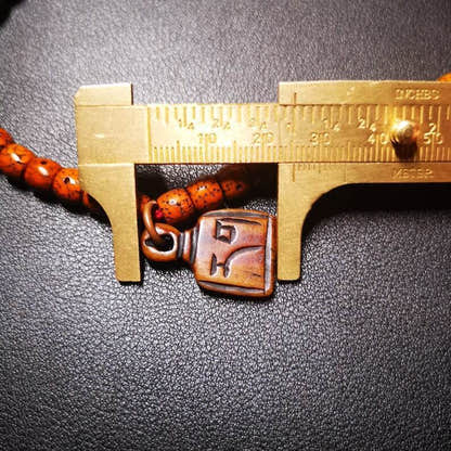 Yak Bone Carved Letter Prayer Bead Pendant - Tibetan Buddhist art, view 7