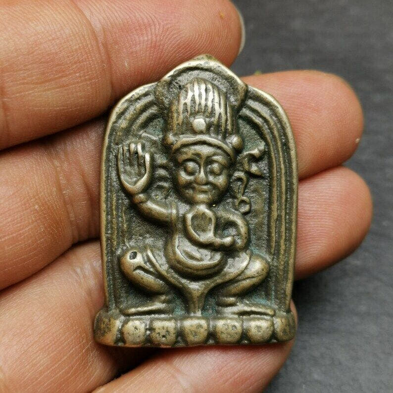 Vajrapani Amulet,Tibetan Buddhism Statue Badge,1.65" - Tibetan Buddhist amulet, view 5