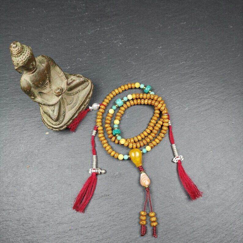 5mm Mini Size Lotus Seed Mala - Tibetan Buddhist mala beads, view 4