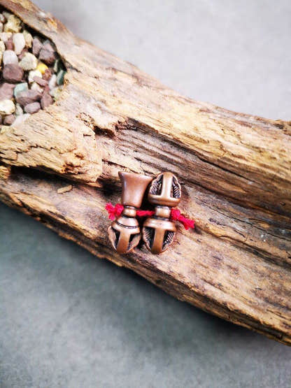 Amulet Pendant,Mini Vajra and Dorje Bell, Mala Accessories - Tibetan Buddhist mala beads, detailed view
