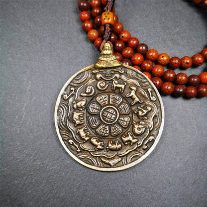 Amulet,Melong Mirror, SIPAHO srid pa ho ,Jiugong Bagua Badge - Tibetan Buddhist amulet, view 5